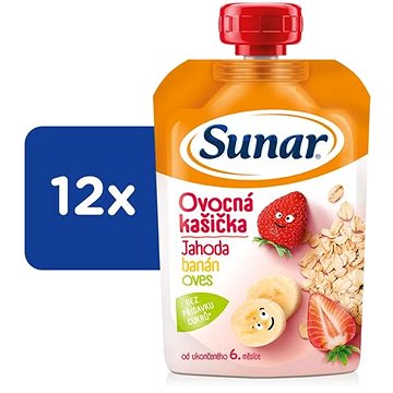 

Sunar kašička ovocná kapsička banán, jahoda, ovesné vločky 6m+, 12× 120 g
