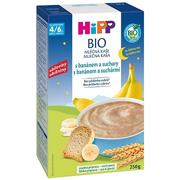

HiPP BIO Mléčná kaše na dobrou noc s banánem a suchary 250 g