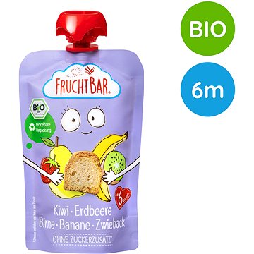 

FruchtBar BIO ovocná kapsička s jahodami, banánem, hruškou, kiwi a sucharem 100 g