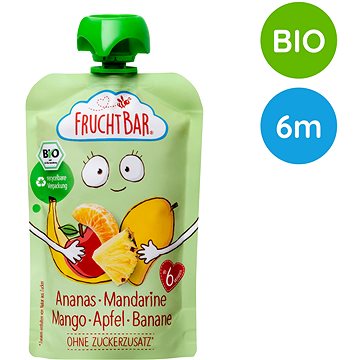 

FruchtBar BIO ovocná kapsička s jablkem, ananasem, mangem, banánem a mandarinkou 100 g