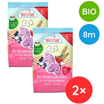

FruchtBar BIO špaldové máslové sušenky s ovocem jednorožec 2× 100 g