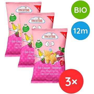 

FruchtBar BIO křupky jednorožec kukuřice, banán,malina a řepa 3× 30 g