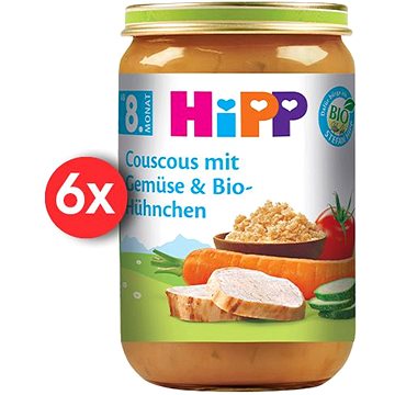 

HiPP BIO Kuskus se zeleninou a kuřecím masem, 6 x 220 g