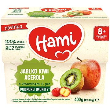 

Hami ovocný příkrm 100% Jablko kiwi acerola 4× 100 g