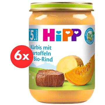 

HIPP BIO Dýně, brambory a hovězí maso od uk. 4.-6. měsíce, 6× 190 g