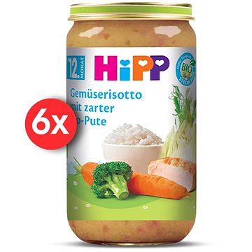 

HIPP BIO Zeleninové rizoto s krůtím masem, 6× 250 g