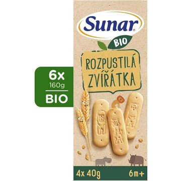 

Sunar BIO sušenky rozpustilá zvířátka 6× (4× 40 g)