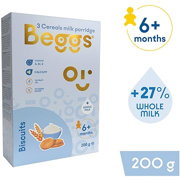 

Beggs mléčná 3 zrnná kaše se sušenkami (200 g)