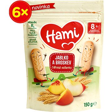 

Hami dětské sušenky jablko a broskev 6× 150 g