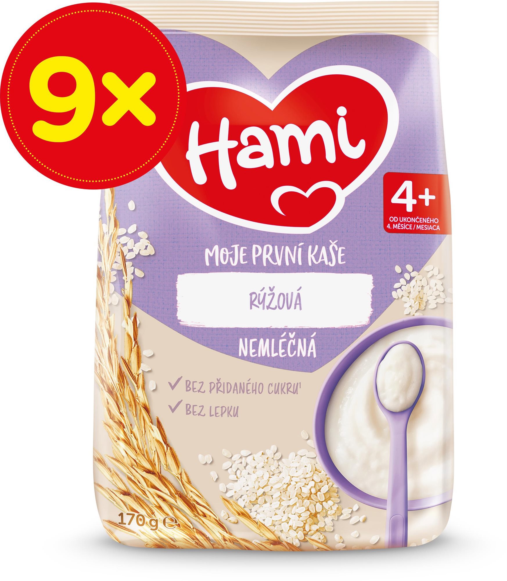 

Hami Moje první kaše nemléčná rýžová 4+, 9× 170 g