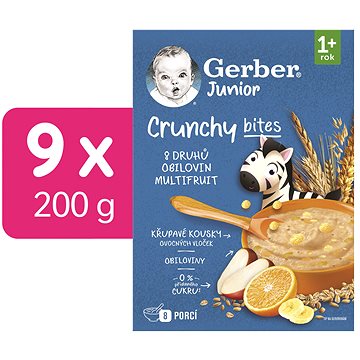 

GERBER Junior nemléčná kaše ovocná s křupavými kousky 9× 200 g