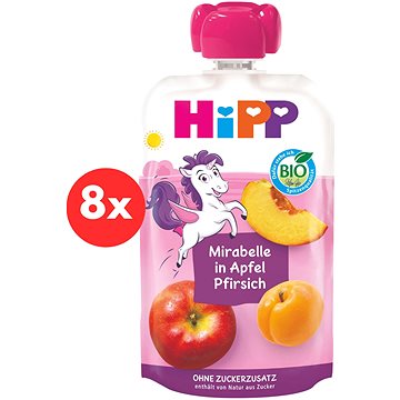 

HiPP BIO Hippies Jablko Broskev Mirabelka 8× 100 g
