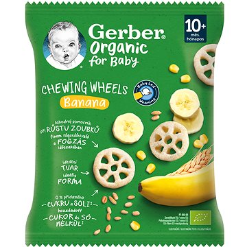 

GERBER Organic Chewing Wheels křupavá kolečka s banánem 28 g