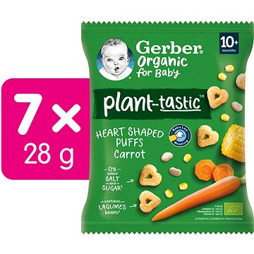 

GERBER Organic křupavá srdíčka s mrkví 7× 28 g