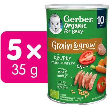 

GERBER Organic křupky s rajčaty a mrkví 5× 35 g