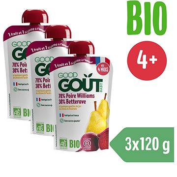 

Good Gout BIO Hruška Williams s červenou řepou 3× 120 g
