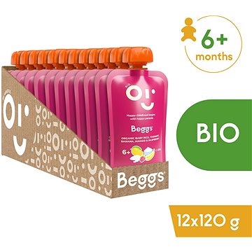 

Beggs BIO Dětská rýže s jogurtem, banánem, mangem a malinami 12× 120 g