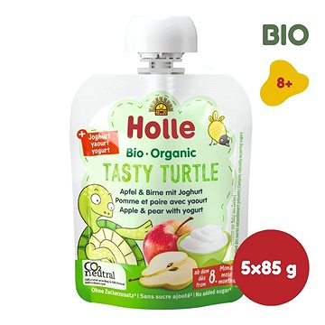 

HOLLE Tasty Turtle bio dětské ovocné pyré s jogurtem 5× 85 g
