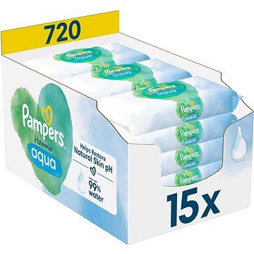 

PAMPERS Harmonie Aqua vlhčené ubrousky Plastic Free 15x48ks