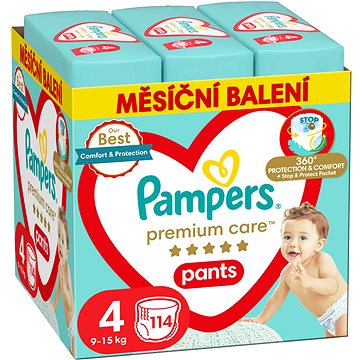 PAMPERS Premium Care Vel. 4 (114 ks) - Plenkové kalhotky