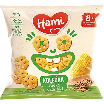 

Hami Bio čočkové křupky s kukuřicí 8× 20 g, 10+