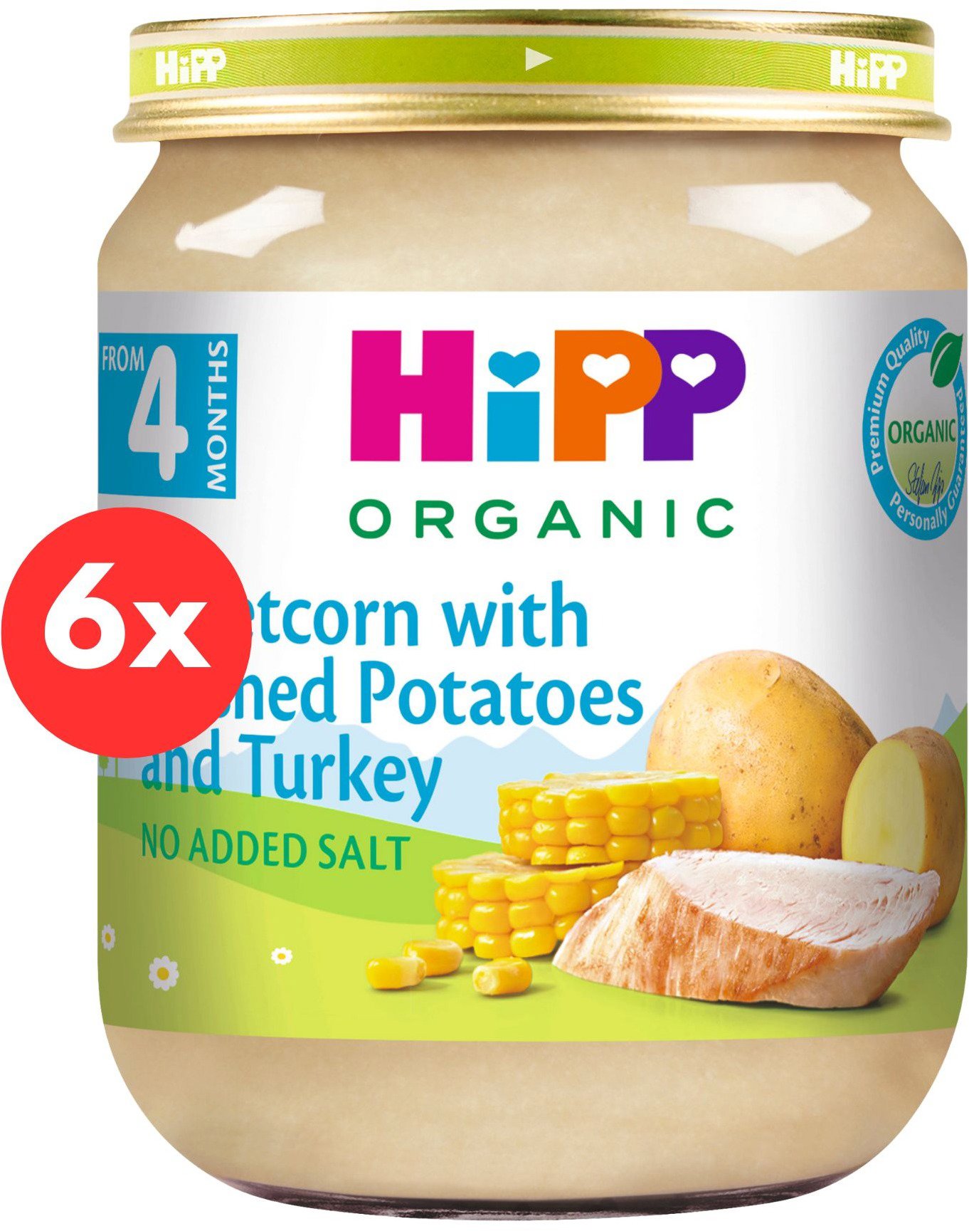 

HiPP BIO Bramborové pyré s kukuřicí a krůtím masem - 6× 125 g