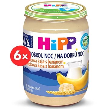 

HiPP BIO Kaše na dobrou noc krupicová s banánem - 6× 190 g