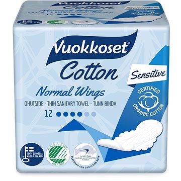 VUOKKOSET Cotton Normal Wings Thin 12 ks  - Menstruační vložky