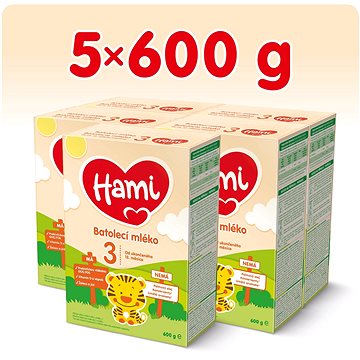 

Hami 3 Batolecí kojenecké mléko 12m+ (5× 600 g)