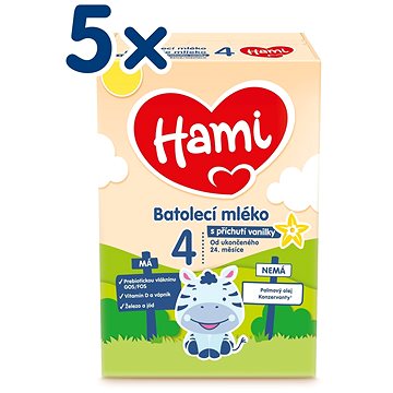 

Hami 4 batolecí mléko s příchutí vanilky 5× 600 g