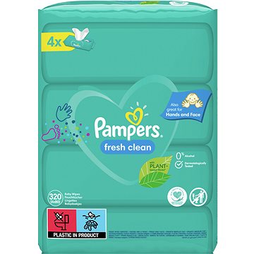 PAMPERS Fresh Clean XXL 4× 80 ks - Dětské vlhčené ubrousky