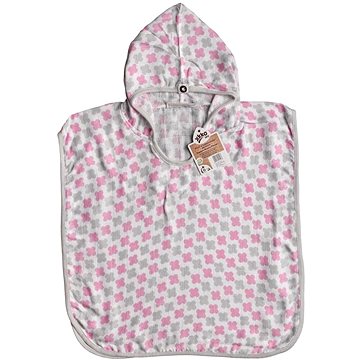 

XKKO BMB Bambusové mušelínové pončo Cross Baby Pink Vel. 2 (2-3 roky)