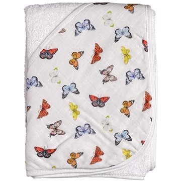 

XKKO BMB Bambusová froté osuška s kapucí 90 × 90 Butterflies
