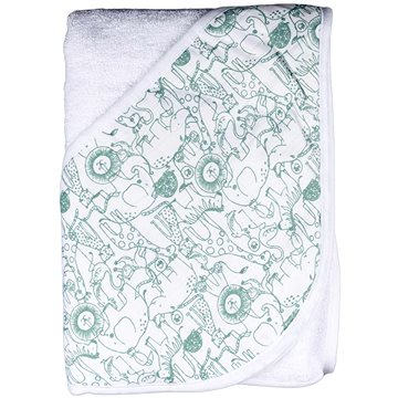 

XKKO BMB Bambusová froté osuška s kapucí 90 × 90 Safari W/Granite Green