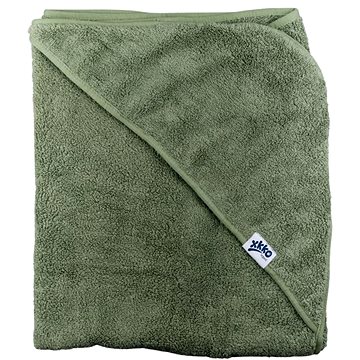 

XKKO Organic BIO bavlněná froté osuška s kapucí 90 × 90 Granite Green
