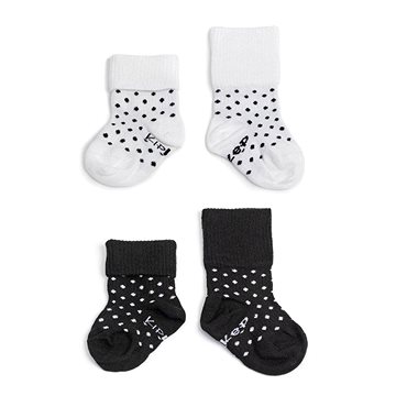 

KipKep Dětské Stay-on-Socks 0-6 m 2 páry Black&White Dots