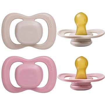 

B.Box Dudlíky z přírodního kaučuku 0-6m 2 ks berry/blush