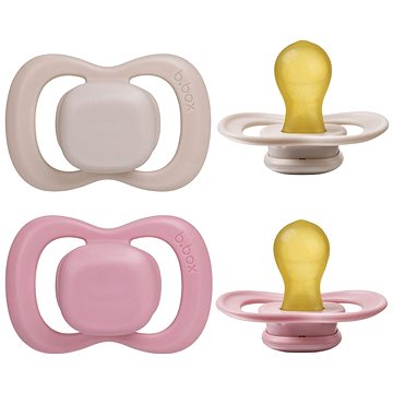 

B.Box Dudlíky z přírodního kaučuku 6m+ 2 ks berry/blush