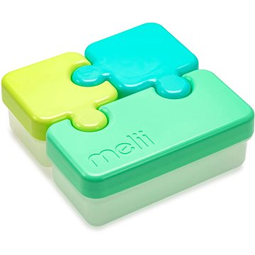 

Melii Svačinový box Puzzle zelený, limetkový, modrý