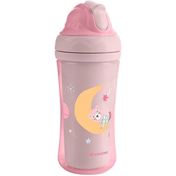 

KikkaBoo Hrnek se silikonovým brčkem Moony me Pink