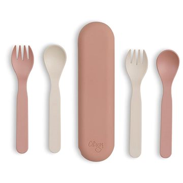 

Citron Bio sada příborů v pouzdře Pink / Cream