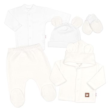 

Baby Nellys, Pletená sada oblečení pro miminko, Star 5D - bílá, vel. 68