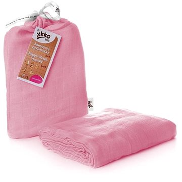

XKKO BMB Bambusová zavinovačka 120 × 120 - Baby Pink + klipy na kočárek