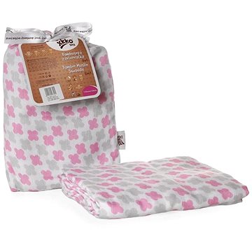 

XKKO BMB Bambusová zavinovačka 120 × 120 - Scandinavian Baby Pink Cross + klipy na kočárek