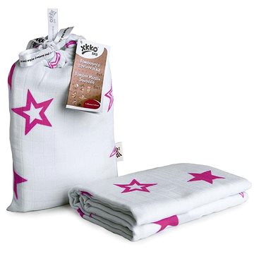 

XKKO BMB Bambusová zavinovačka 120 × 120 - Magenta Stars + klipy na kočárek