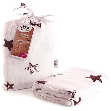 

XKKO BMB Bambusová zavinovačka 120 × 120 - Natural Brown Stars + klipy na kočárek