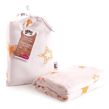 

XKKO BMB Bambusová zavinovačka 120 × 120 - Orange Stars + klipy na kočárek