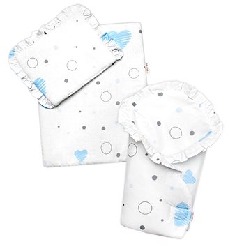 

Baby Nellys Luxusní sada pro panenku 3D - zavinovačka, peřinka a polštářek, I love