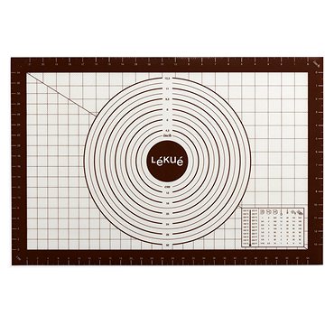 

Lékué Non-stick pastry Silikonová podložka na válení těsta s tahákem, 60 × 40 cm, hnědá