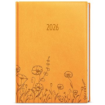 Baloušek Tisk David Vivella s ražbou denní Louka 2026, okrový, A5, 14,3 × 20,5 cm